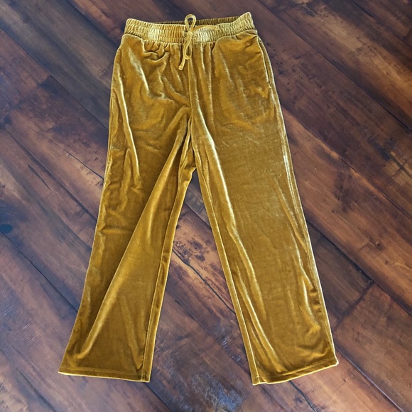 mustard velvet pants